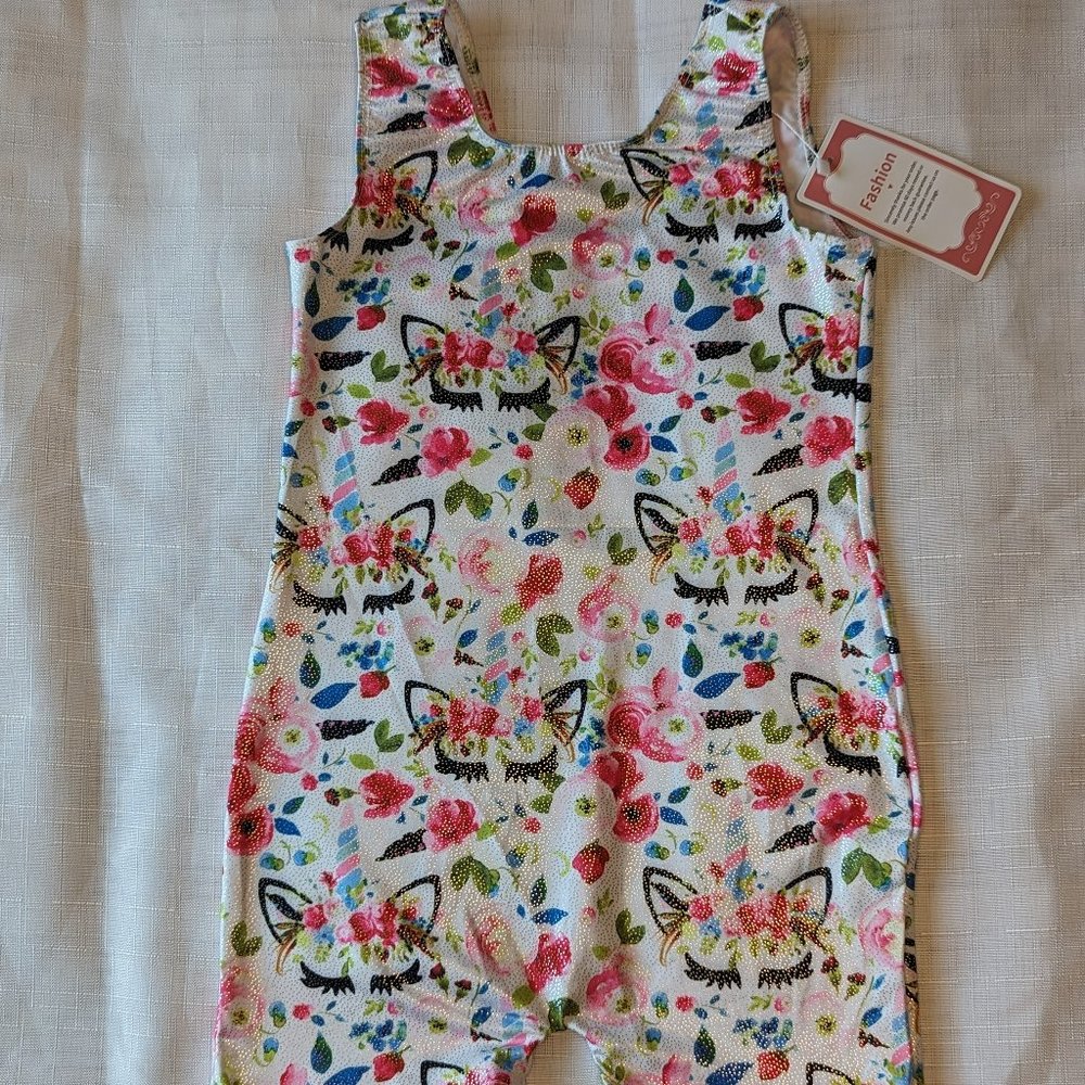 Gymnastics Dance Leotard Unitard Sparkly Unicorns 5T NWT